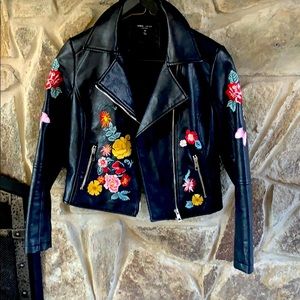 Romeo and Juliet faux leather bomber jacket.